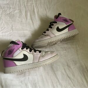 Kids Nike Air Jordan’s Mid-Top Sneakers - White & Lavender